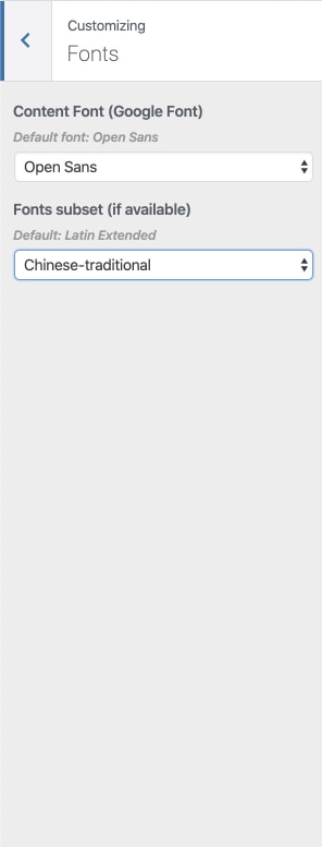 Customizing - Fonts