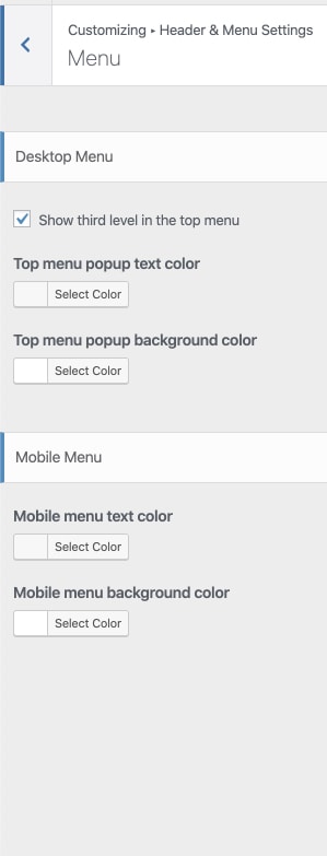 Header Settings