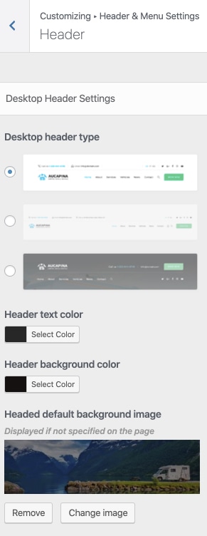 Menu Settings