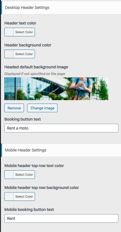 Menu Settings